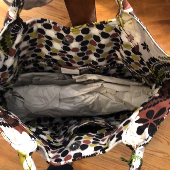 Vera Bradley NWT 2013 Cocoa Moss bag/purse/tote plus double side cap - Picture 5 of 16